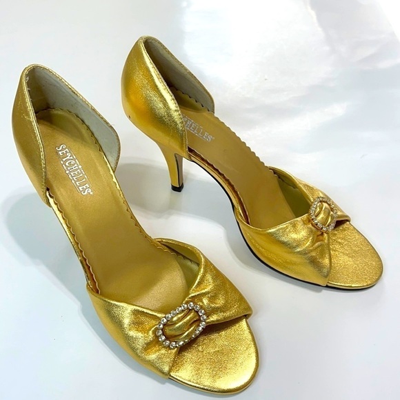 Seychelles Shoes - Seychelles Gold with Rhinestone Heels